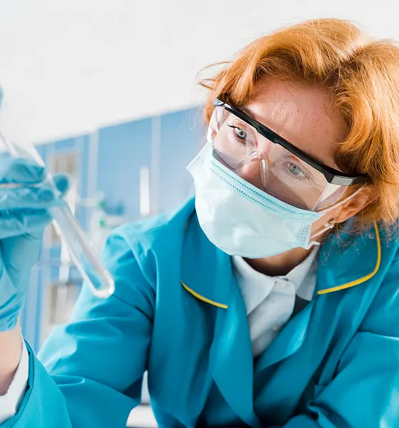Researcher in lab